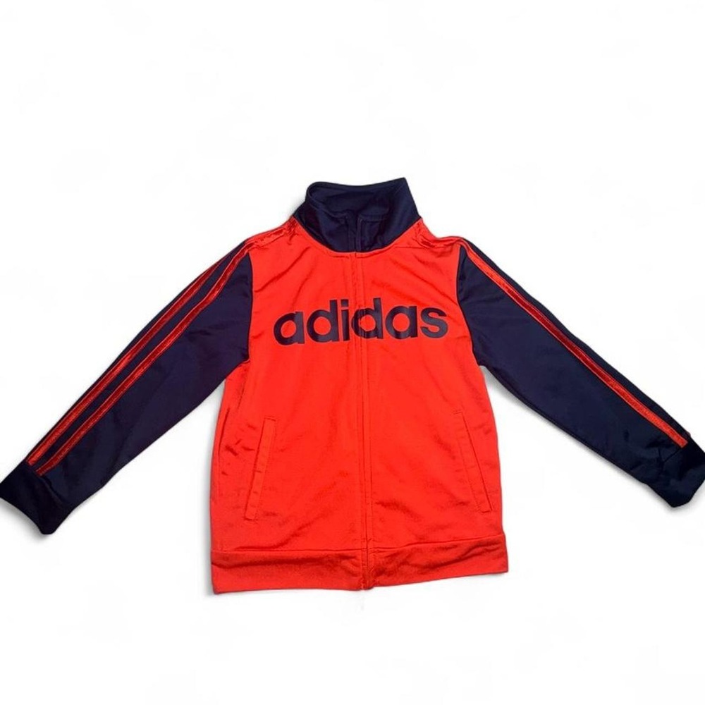 Adidas navy/orange kids track jacket